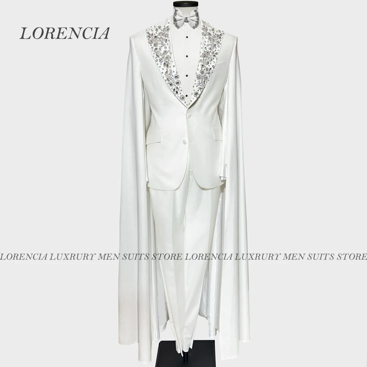 

Glitter Men Suit Customized Beaded Crystals Wedding Groom Tuxedos 2 Pieces Sets trajes para hombre Slim Fit Groom Prom Blazers