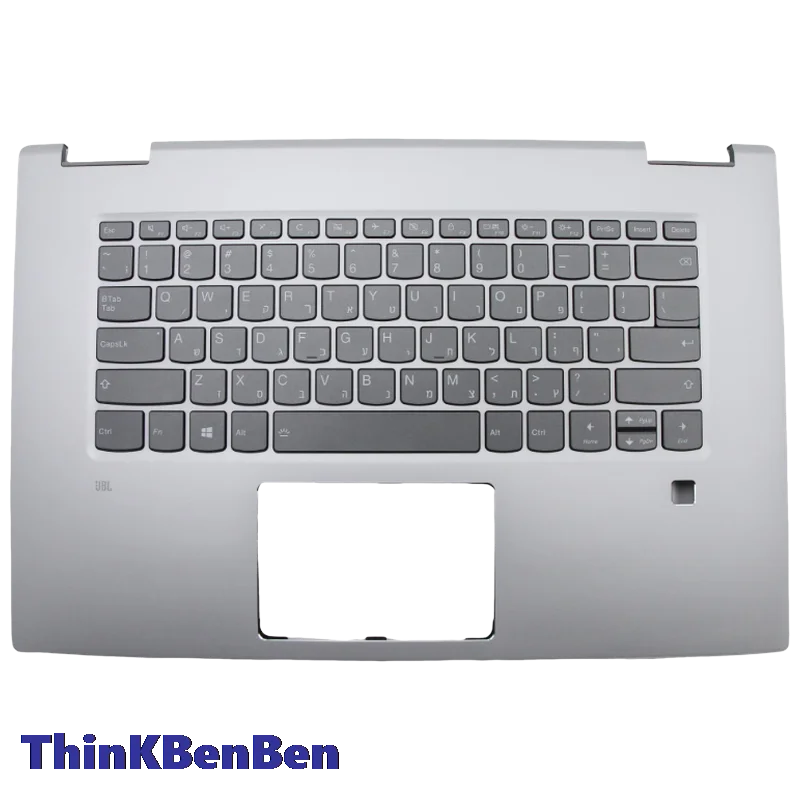 

HB Hebrew (IL Israel) Silver Keyboard Upper Case Palmrest Shell Cover For Lenovo Ideapad Yoga 720 15 15IKB 5CB0N67952