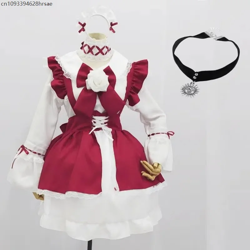 

2025 Anime Lolita Women Medieval Dress Red New Year Dress Vintage European Clothing Carnival Party Cosplay Costume