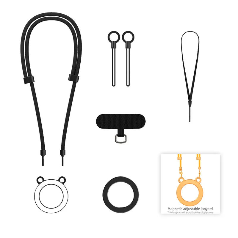 Bear Magnetic Drawstring Phone Stand Adjustable Back Hanging Neck Hanging Rope with Pad VLOG Camera Artifact