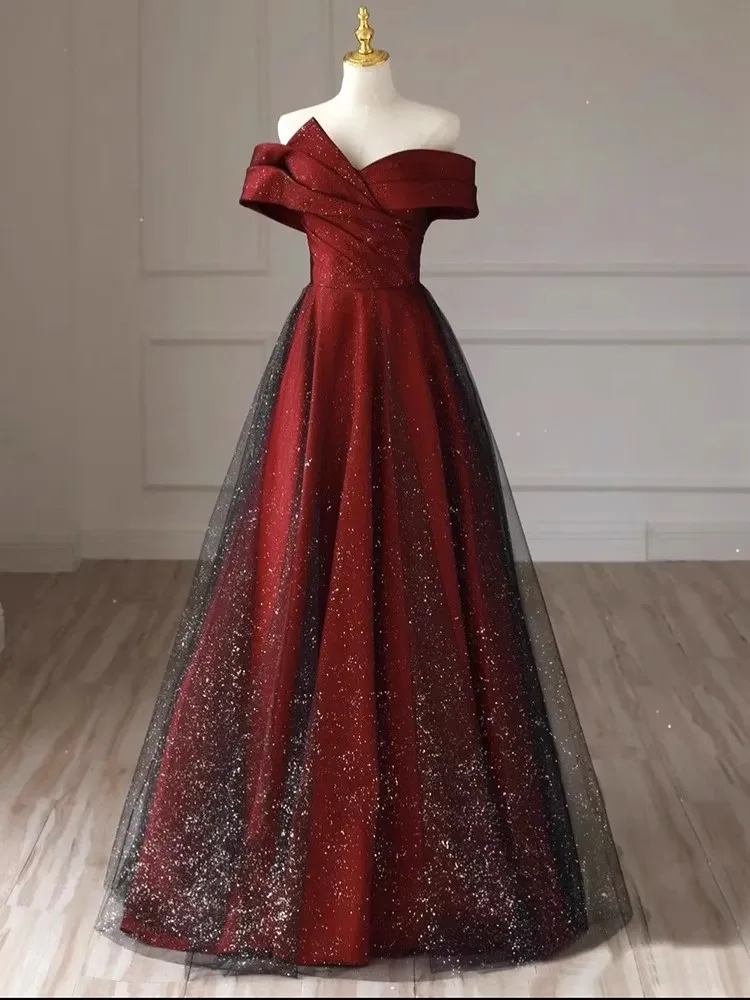 

2025 New plus Size One oulder Wedding Dr for Bride Engagement Par Evening Gown Fat MM Long Sve High Waist Faionable