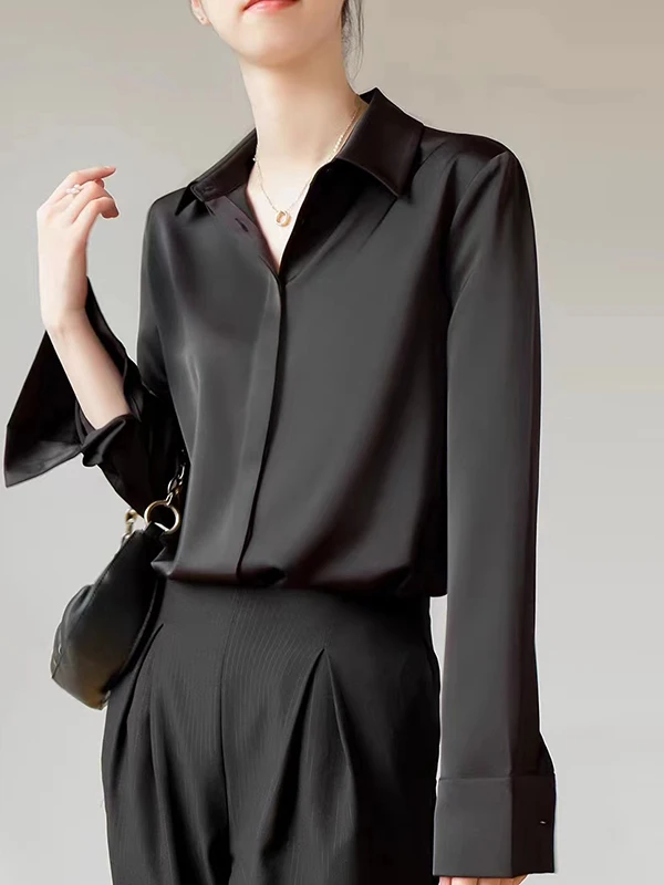 アウトレットストア シルク混紡 ロングスリーブ レディース イルト プロフェッショナル 通勤 スタイリッシュ 多用途 キャリアブラウス 春シーズン ファッション