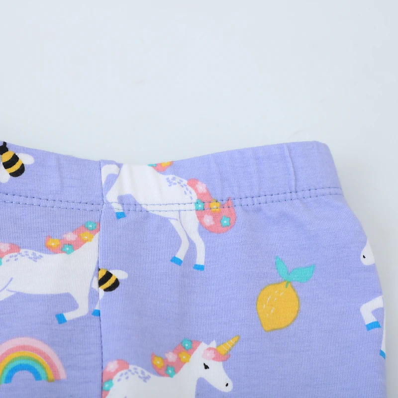Little maven Toddler Baby Girls Kids Clothes 2024 Autumn Pants Cotton Trousers Cartoon Unicorn Children\'s Clothing Leggings