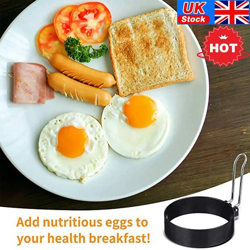 Egg Ring With Silicone Handle Egg Ring For Frying Eggs Nonstick Round Egg Cooker Ring Cooking Egg Mould Frying Egg Maker Molds