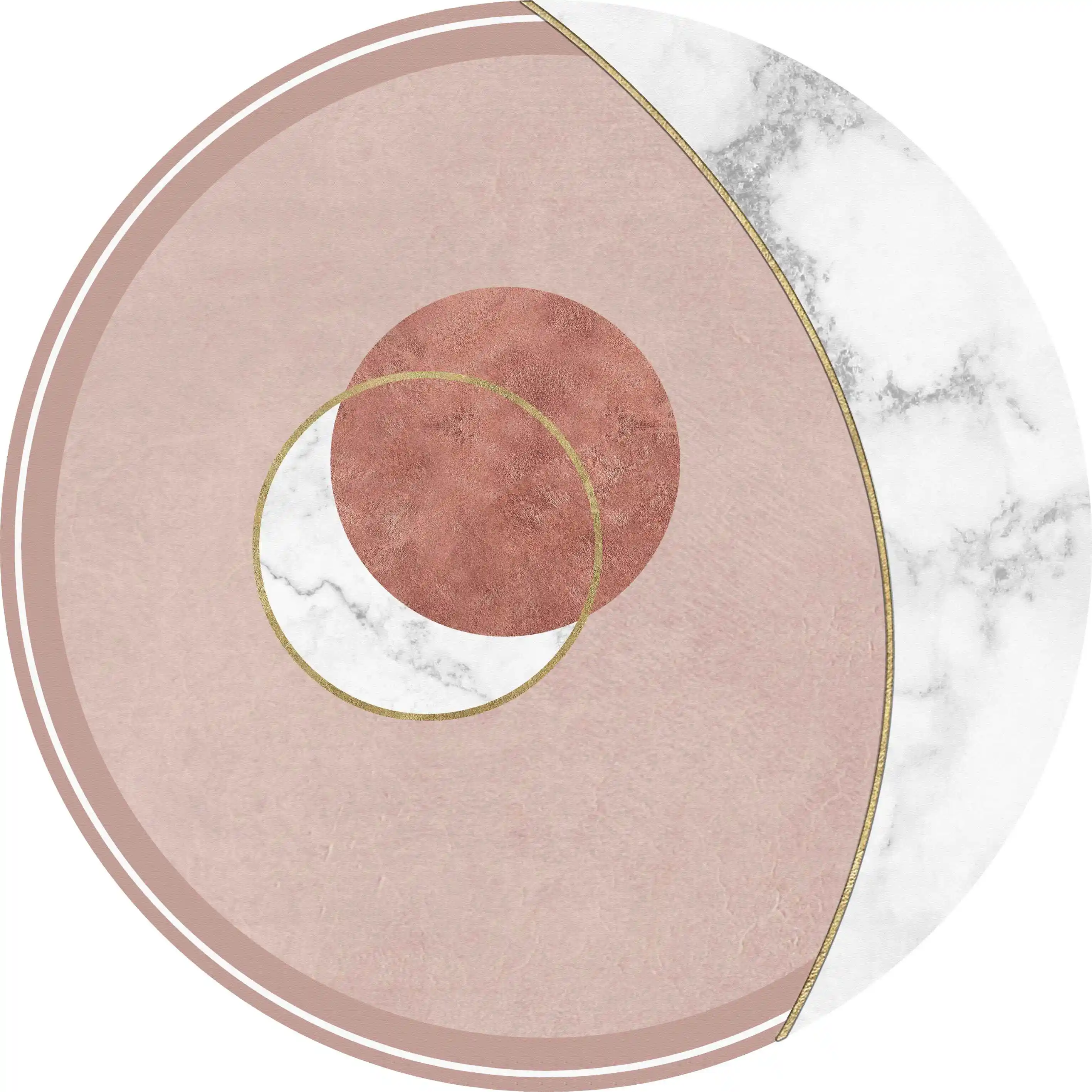 Geometric Round Floor Mat – Modern Simple Living Room & Bedroom Carpet, Swivel Chair Mat for Home Decor, Hanging Basket Area