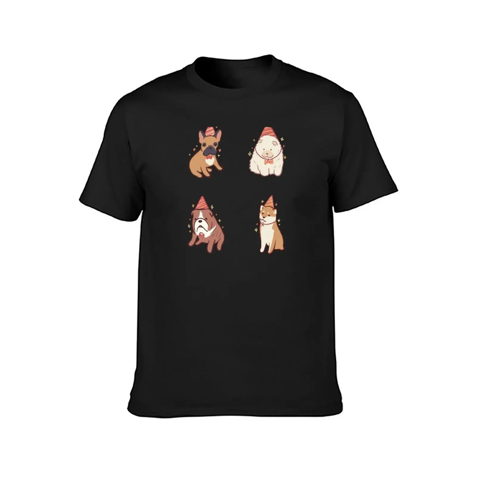 Birthday puppies T-Shirt plus size tops Aesthetic clothing big and tall t shirts for men