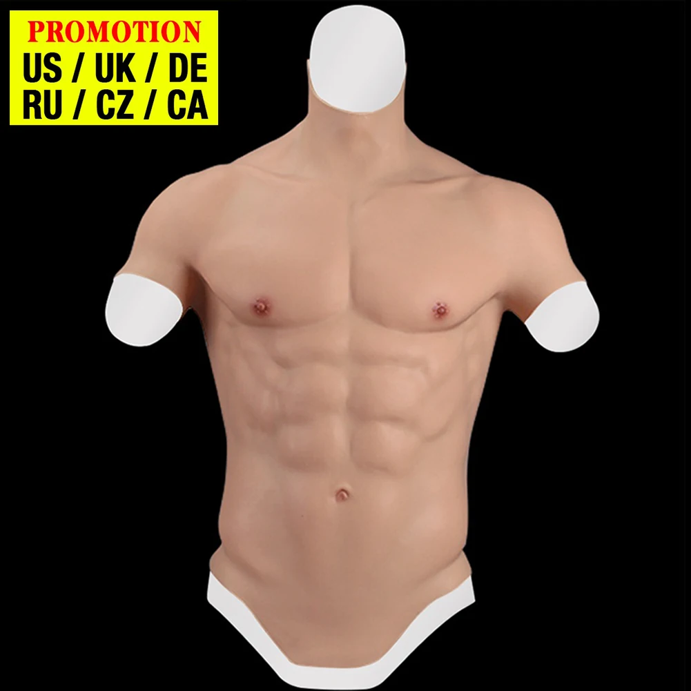 Dokier Silicone Realistic False Fake Muscle Belly Body for Cosplayers Artificial Simulation Muscle Chest Man Crossdressers