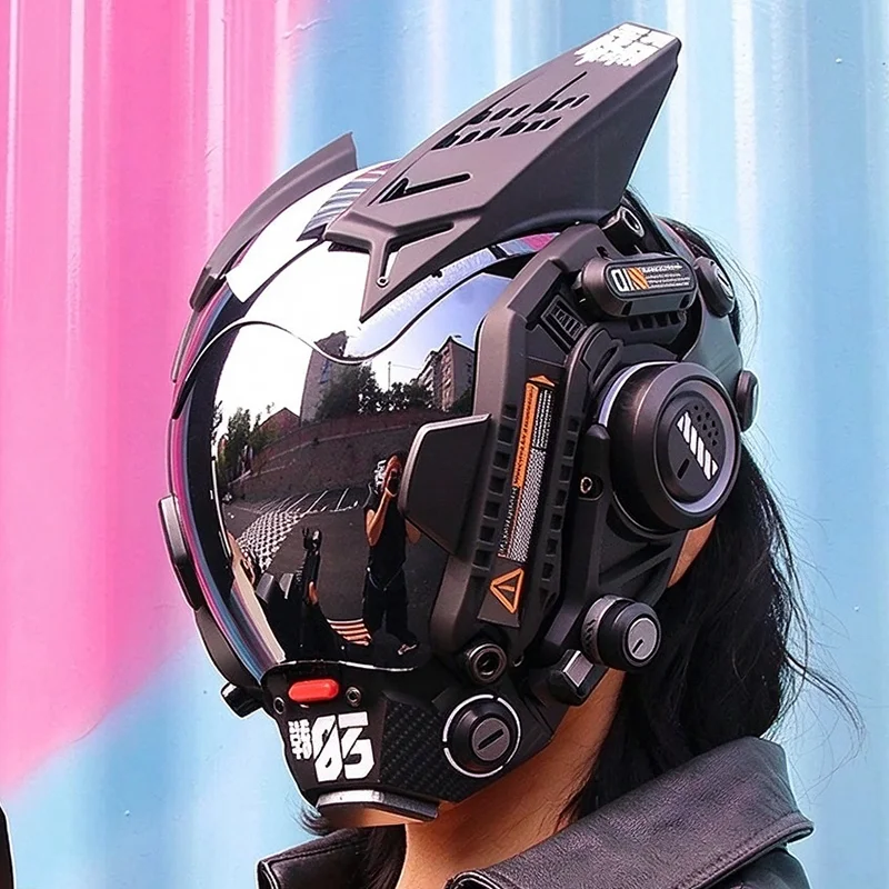 Cyber Punk Mask Cosplay Sci-Fi Mechanical Mecha Style Mask High Quality Costumes Prop For Coser Halloween Carnival Party Gfit