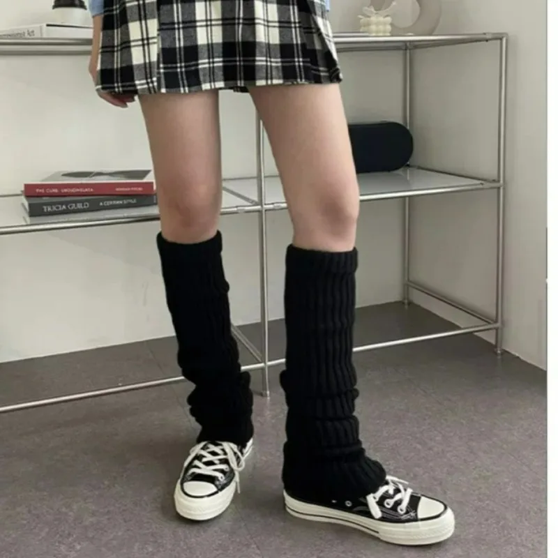 1/2Pairs اليابانية محبوك تدفئة الساق المرأة Y2K محبوك غطاء للقدم الذراع أدفأ الشتاء الكروشيه الساق يغطي التمهيد الأصفاد جوارب #5