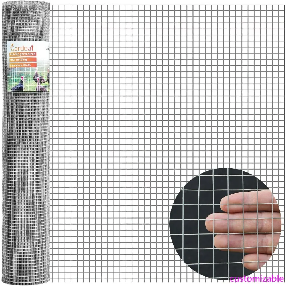 

48 Inches by 100 Feet, 19 Gauge, Half-Inch Hardware Cloth - Double Hot-Dipped Galvanized Steel Mesh for Rust-Resistant Fencing