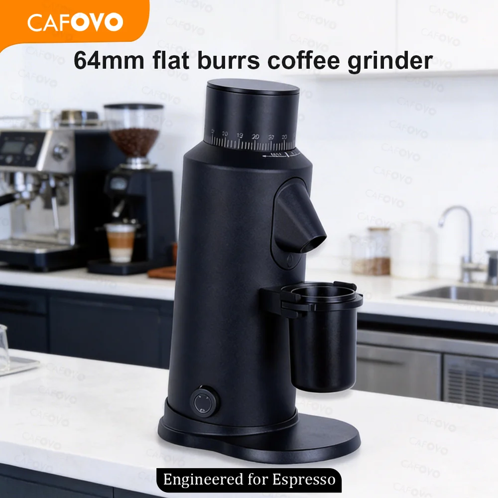

CAFOVO G864FV Variable speed Coffee Bean Grinder Machine 64mm Burr Espresso Coffee Grinder Electric Quantitative Grinder
