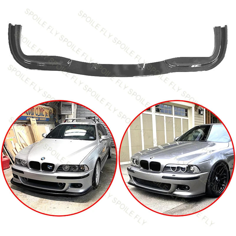 

For BMW 5 Series M5 E39 1997--2004 520 528 530 540 High Quality 3Pcs Car Front Bumper Lip Spoiler Glossy Black Carbon Fiber Look