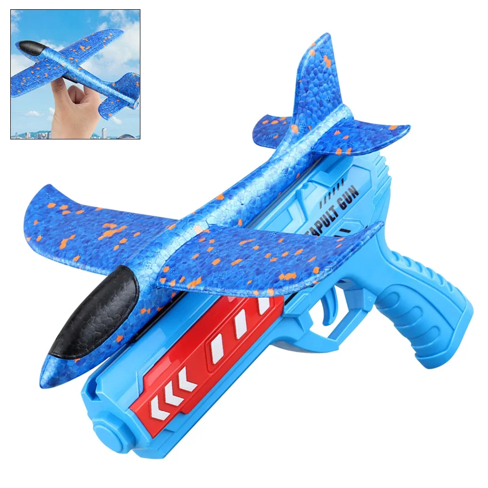 Spacecraft Toy Airplane Launcher Toys Outdoor Plane Flying Toys Non Slip Kids Catapult Plane with Light Birthday Gifts for Kids