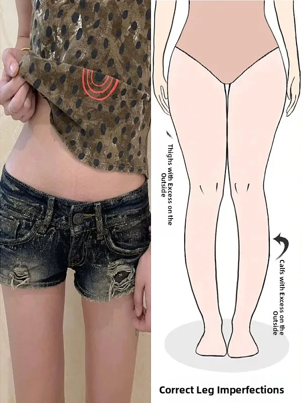 

Retro American Faded Denim Shorts Women's Summer Spicy Low Waist Super Short Tight Hot Pants Pear Body Shape Street Style