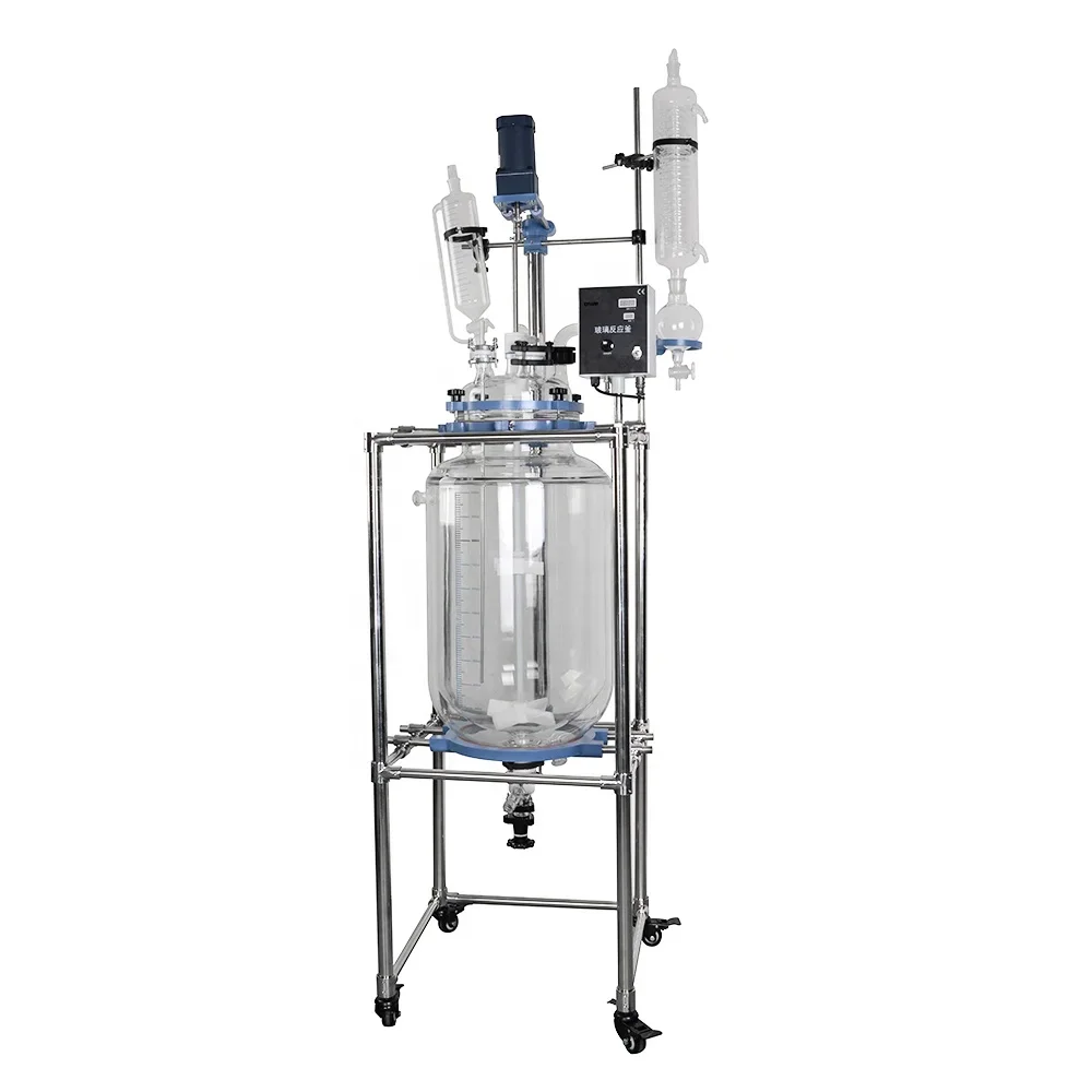 Lab-Use 100L High Quality Chemical Mixing Jacketed Glass Reactor Stirre with Rotavap