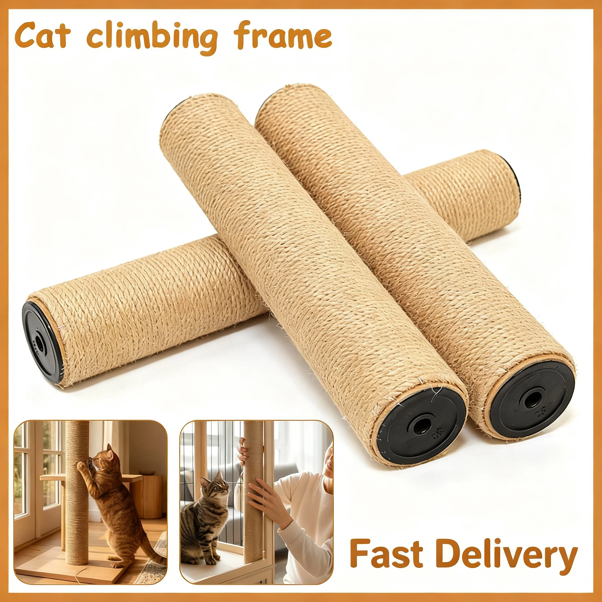 15-50cm Natural Sisal Rope Cat Scratch Guards Rope Tree Scratching Twine DIY Toy Paw Claw Furniture Protector Scratching Post