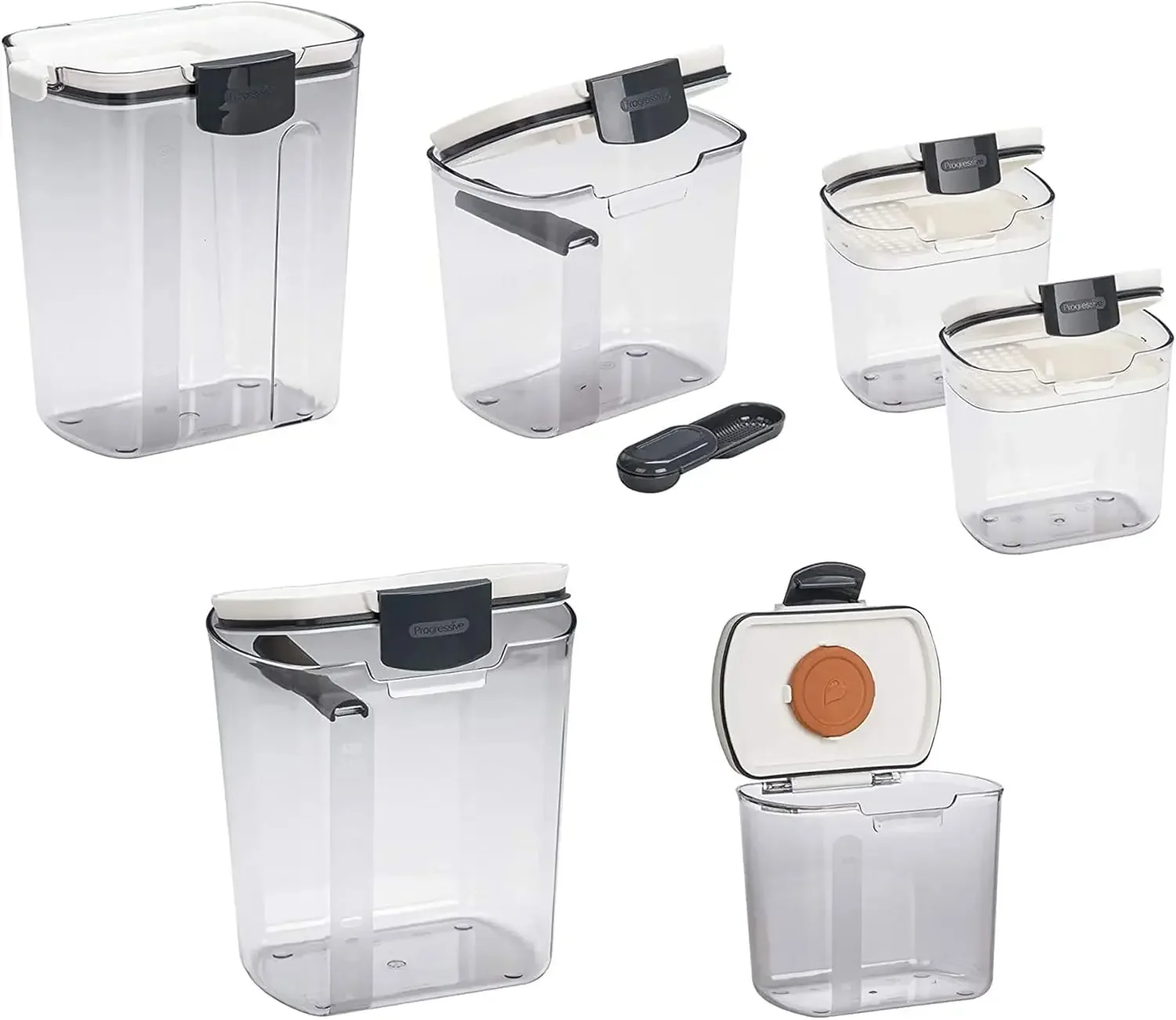 

International Prepworks ProKeeper Kitchen Clear Plastic, Airtight Food, Flour & Sugar Storage Container Set, 6 Piece