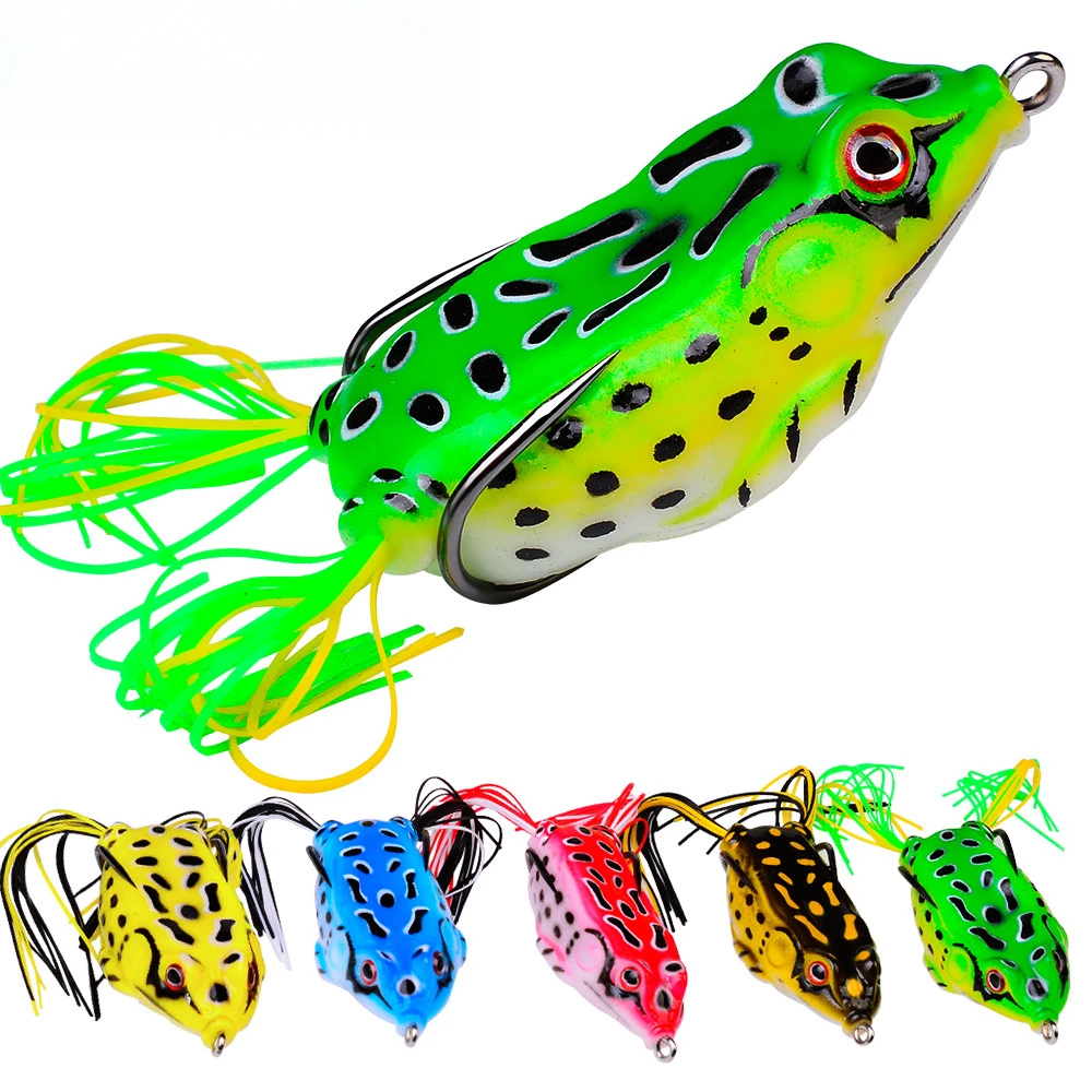 Clearance Soft Silicone Frog Baits 5/8.5/13G, Plastic Freshwater Lures with Fishhooks&3D Eyes, Top Water Fishing Artificial Bait