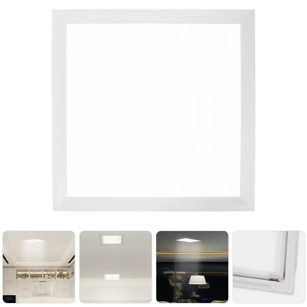 2 Pcs Integrated Ceiling Lamp Cover Square Lighting Covers Replacement Aluminum Lampshade