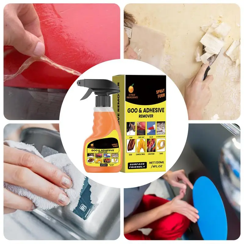 Adhesive Remover For Cars Glue Removal Spray Liquid Tape Remover 120ml Multifunctional Glue Remover Safe On Glass Metal Tiles