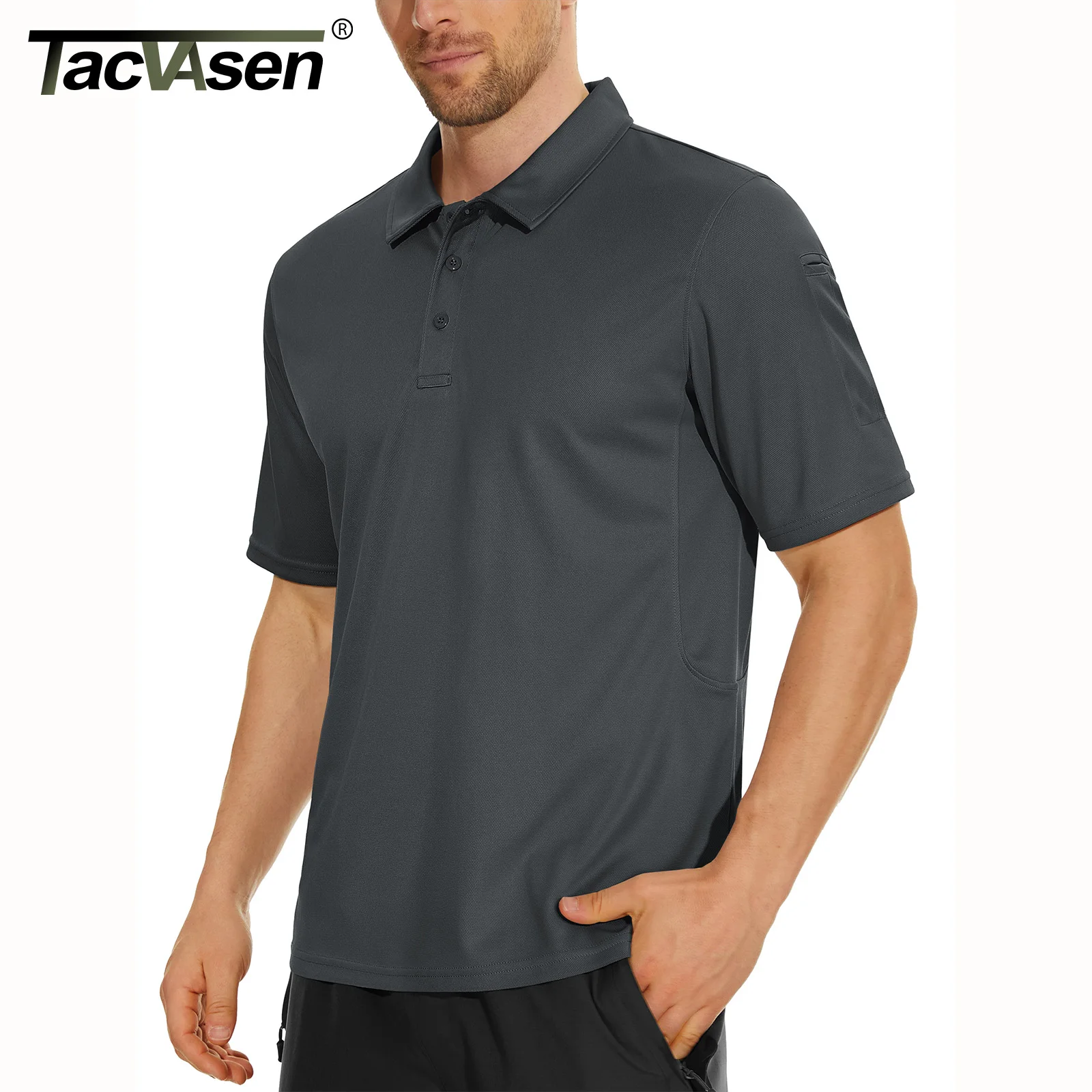 TACVASEN été coloré mode Polo t-shirts hommes à manches courtes T-shirt séchage rapide armée équipe travail vert T-Shirts hauts vêtements