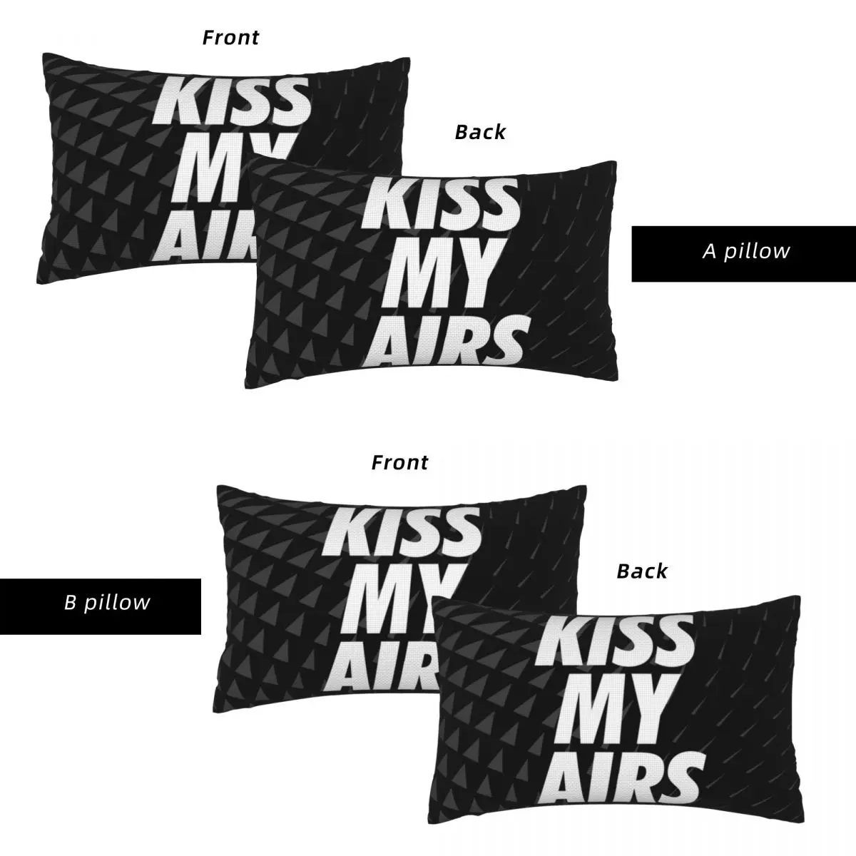 Kiss My Airs Sneaker Head Hype Black Rectangle Linen Pillowcase Cushion Cover Polyester Decorative Bed Home Comfort Throw Pillow