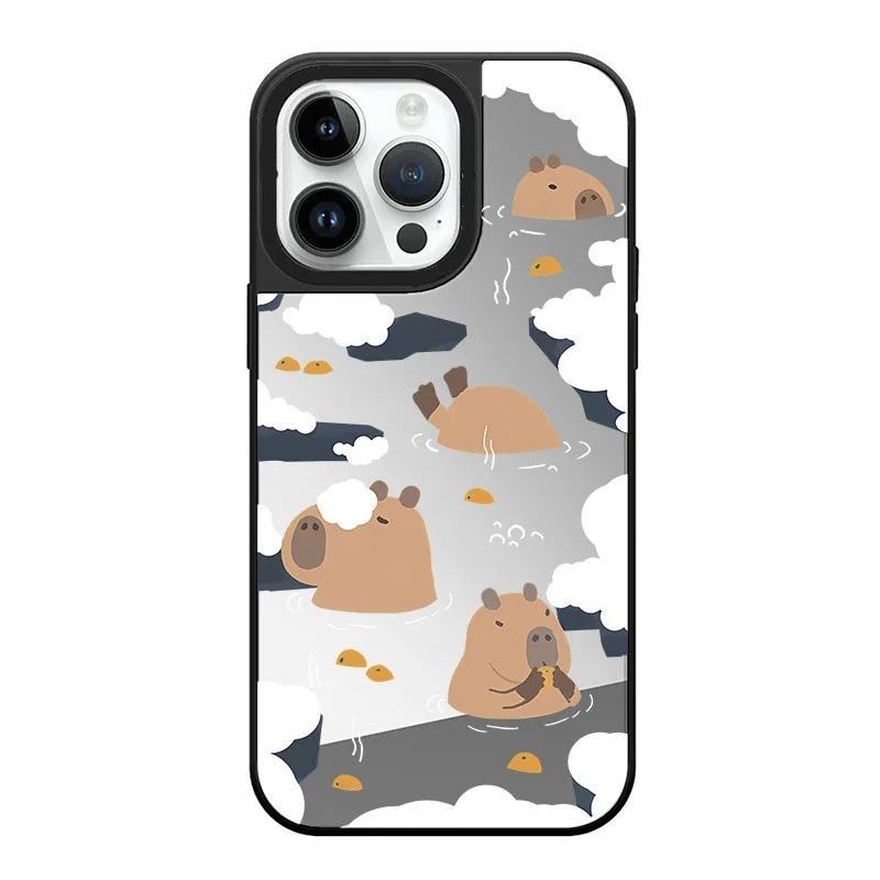 

Mirror Surface Capybara Phone Case Cover for IPhone 14 13 12 11 15 Pro Max Case for IPhone 15 Pro Max