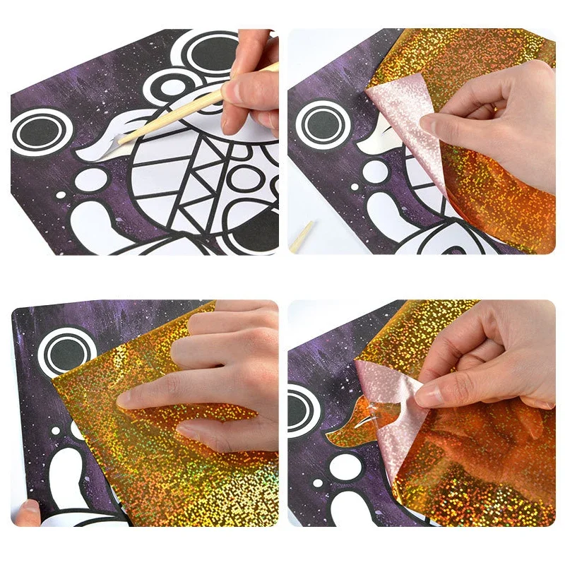 DIY Cartoon Magical Transfer Painting Crafts for Kids Arts and Crafts Toys Children Creative Educational Learning Drawing Toys