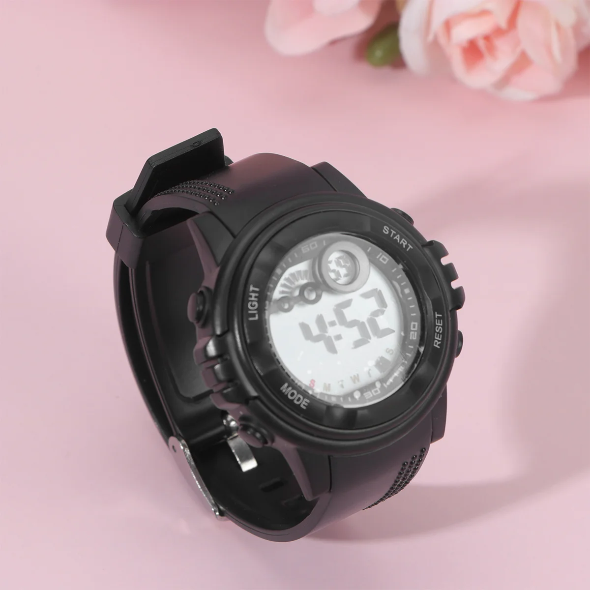 1 قطعة ساعة مقاومة للماء 30 متر رقمية مضيئة الرياضة في الهواء الطلق ساعة حزام قابل للتعديل للأسود