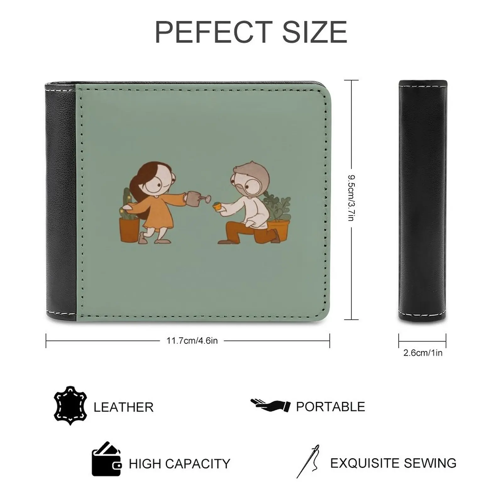 John & Catana With Plants Leather Wallet Men's Wallet Diy Personalized Purse Father'S Day Gift John Catana Comics Comic Couple