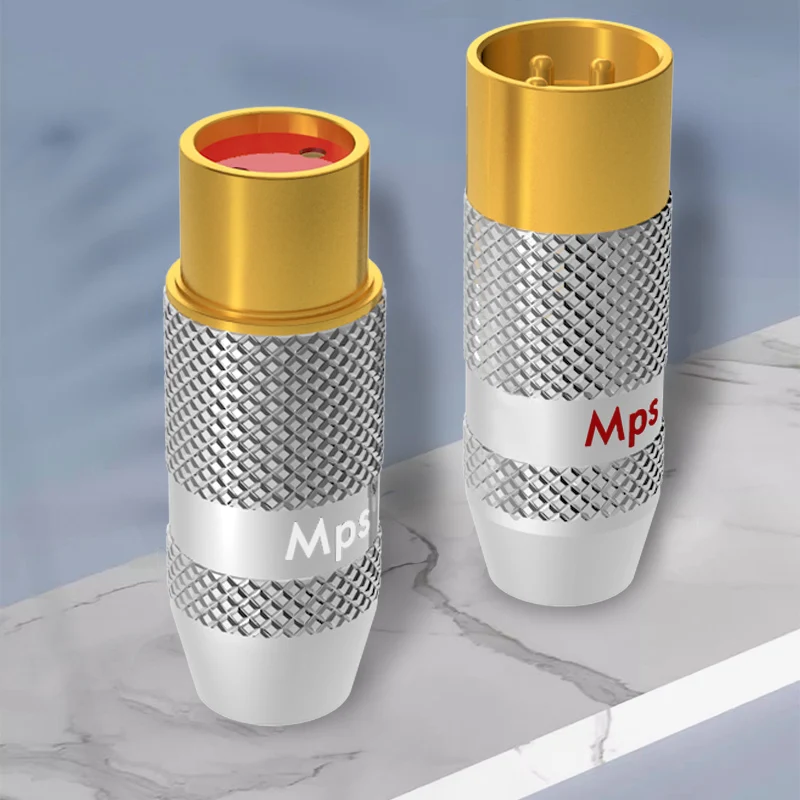 HiFi MPS Sally-W/M mosiężna wtyczka XLR 24K pozłacana męska armata 3-pinowa złącze Audio do mikrofonu mikrofonowa do 11mm