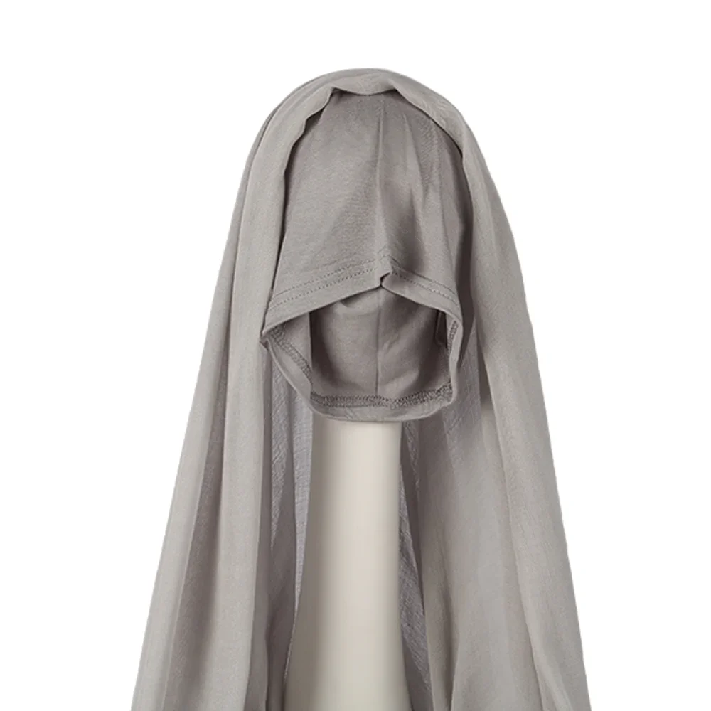 Conjuntos de hijab simples com boné de cor correspondente luz suave viscose rayon lenço de alta qualidade islam muçulmano conjunto 185x85cm