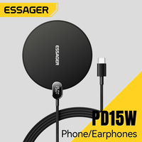 Essager 15W Wireless Charger LED Digital Display Fast Wireless Charging Pad For iPhone 16 15 14 Pro Max Samsung 23 Xiaomi Huawei