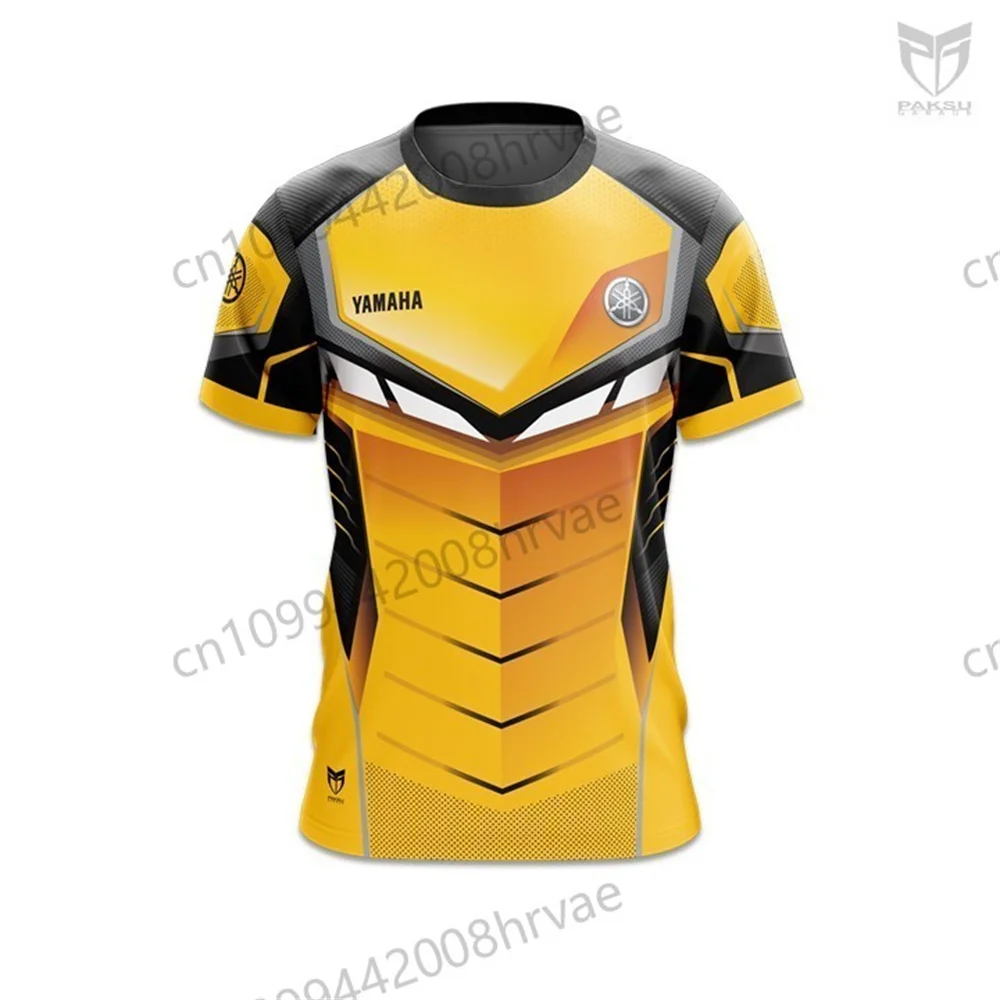 New motorcycle racing T-shirt, Yamaha crew neck short-sleeved quick-drying breathable casual sports top.