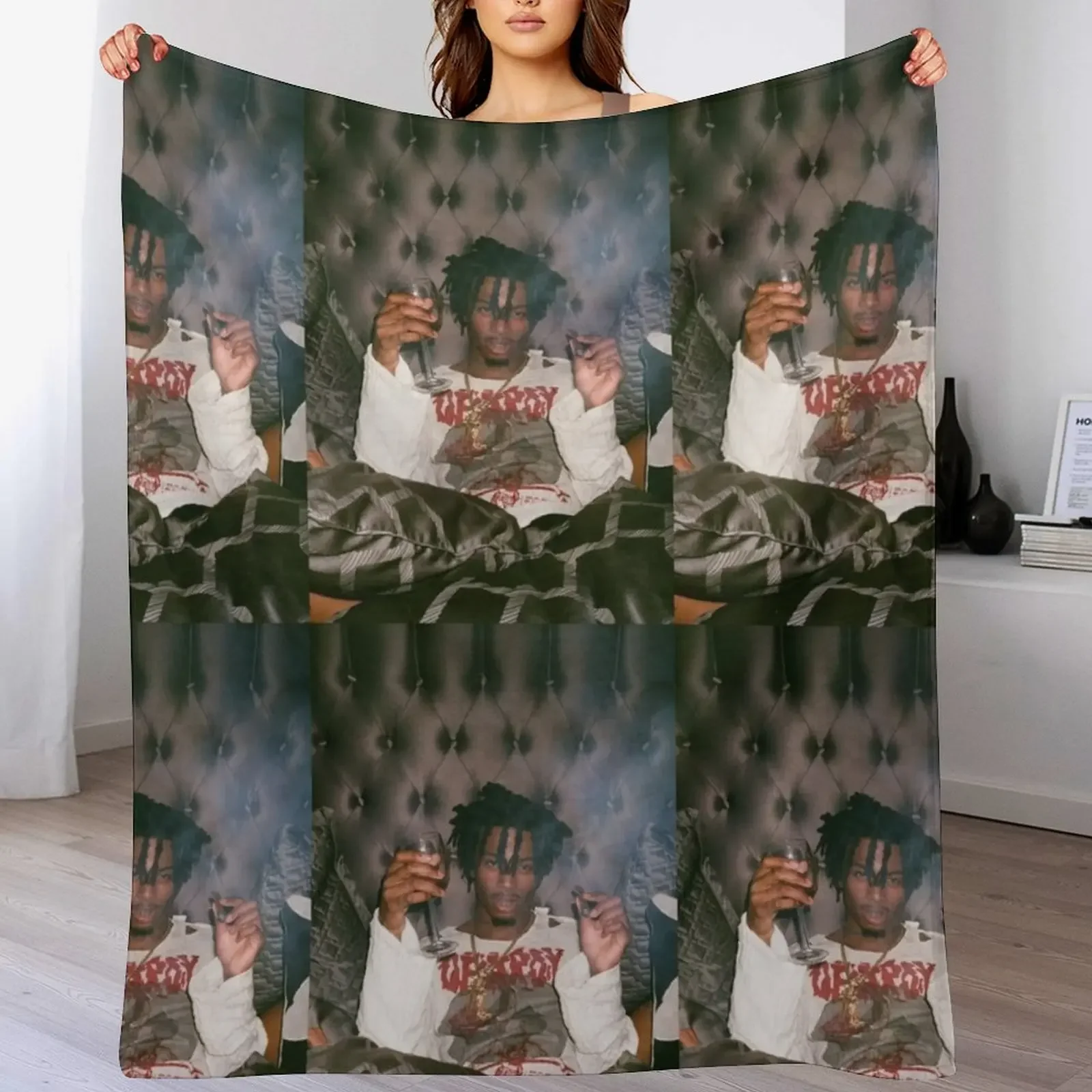 

Self Titled Playboi Carti Design Throw Blanket Personalized Gift Decoratives Sleeping Bag Polar Blankets