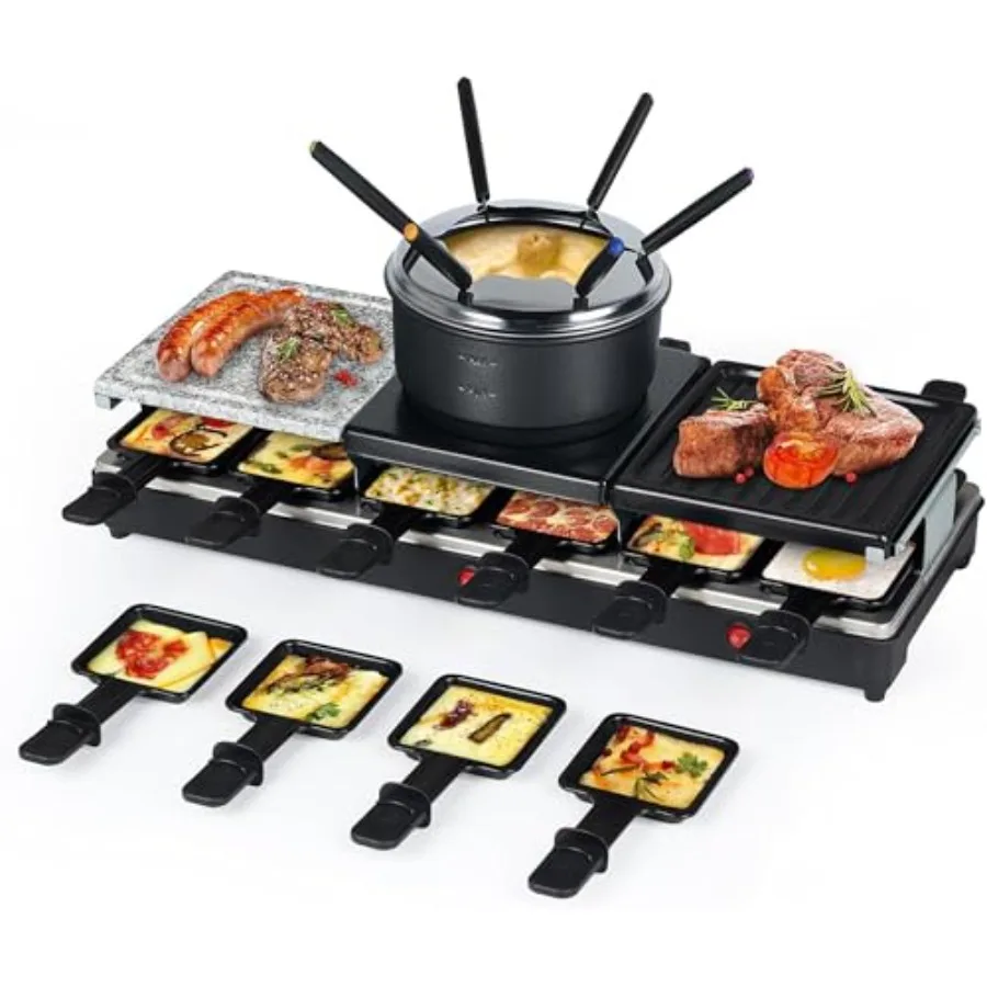 

Raclette Table Grill Indoor Electric Grill Griddle Nonstick Extra Large Reversible 4-In-1 Outdoor Dishwasher Safe with Cheese 1