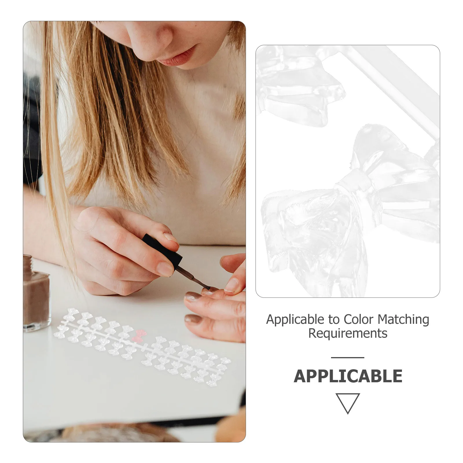 Tablero de exhibición de Color para práctica de uñas, lazo transparente, esmalte de entrenamiento artístico, tarjetas de muestra, accesorio de manicura, 120 Uds.