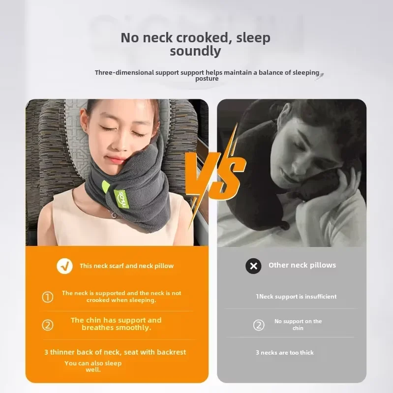 

Travel Neck Support Pillow U-shaped Airplane Long Distance High Speed Rail Seat Cushion Sleeping Aid Car Top Pillow