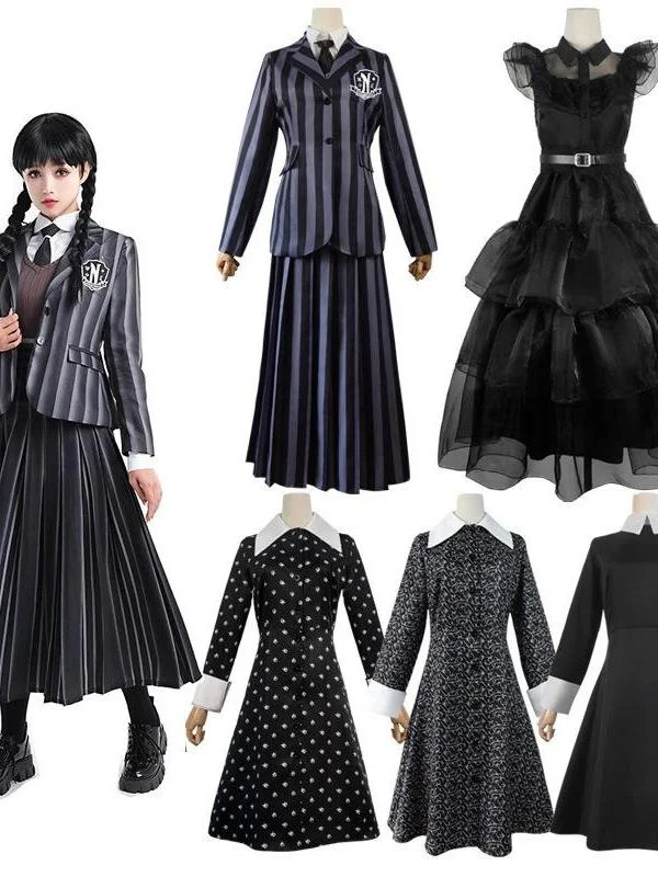 

Halloween Wednesday Cosplay Uniform Set School Uniform Costume Women's Fashion Autumn 2026 China Made Traditional Ethnic Wear