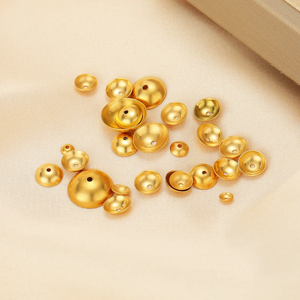 50-100 قطعة الفولاذ المقاوم للصدأ جولة حبة قبعات اللؤلؤ خزر عازل DIY بها بنفسك مجوهرات قلادة صنع أقراط سوار إكسسوارات السائبة #3