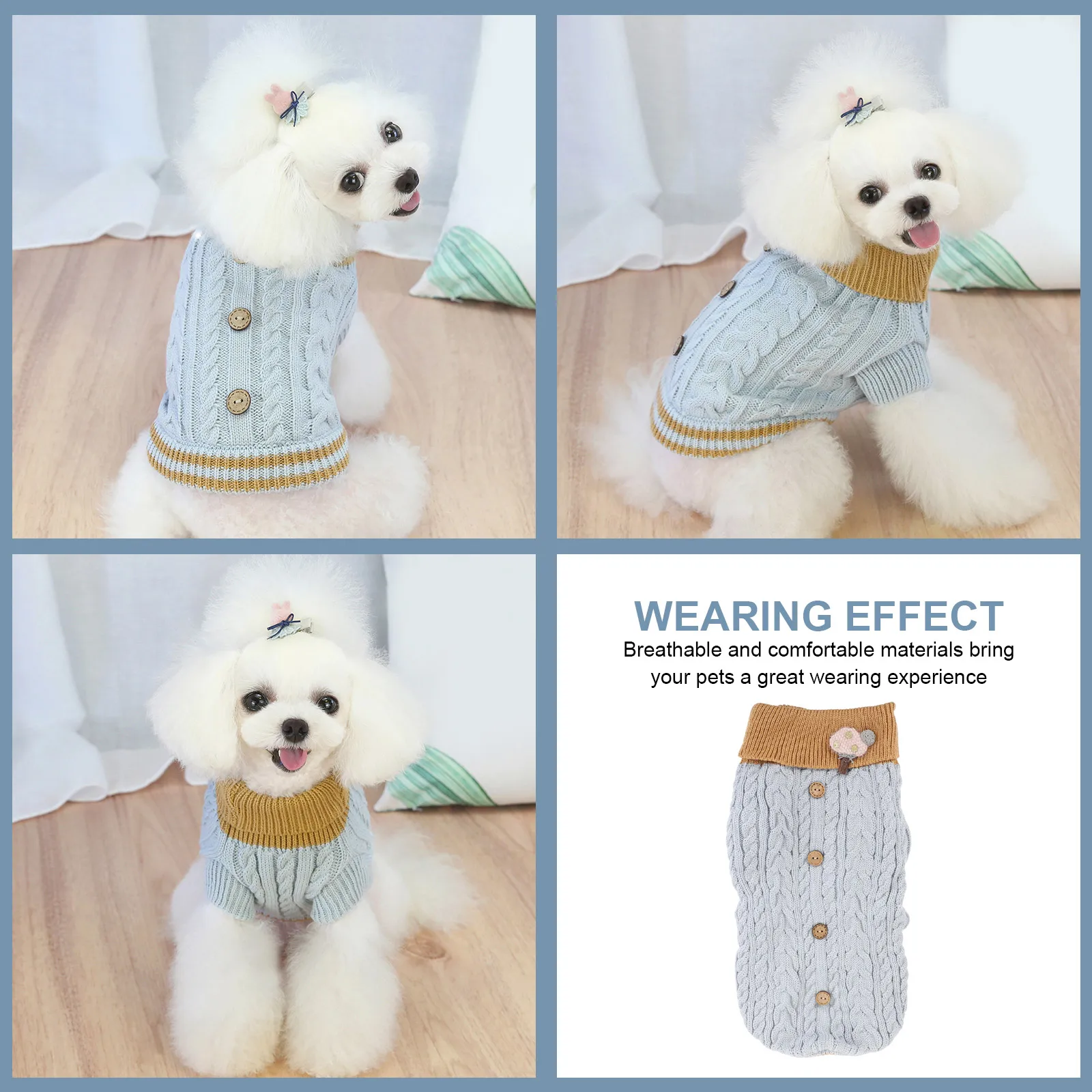 

Knitwear Pet Warm Sweater Small Dogs Winter Clothes Knitted Fabric Puppy Jumper Sweaters for Puppies