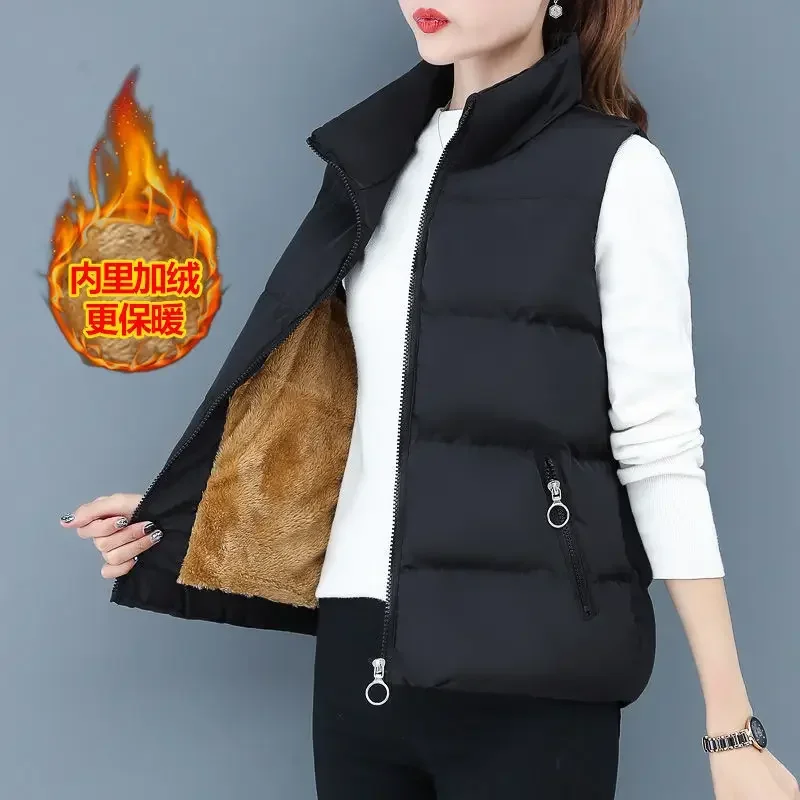 

Woman Jacket Vest down Cotton Vest Women's Winter Loose Sleeveless Jacket Chaleco Mujer