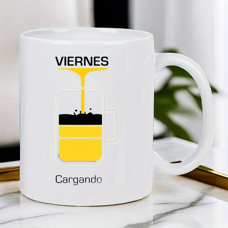 Ceramic White Mug - Perfect for Coffee, Tea, and Weekend Relaxation, Hand Wash Only, Reusable, No Electricity 320ml