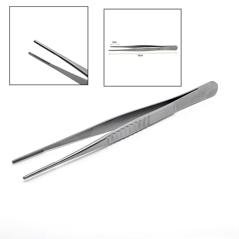 Debakey Forceps 15cm Atraumatic Tissue Forceps Dental Surgical Tweezers Vascular Tools Autoclavable Silver