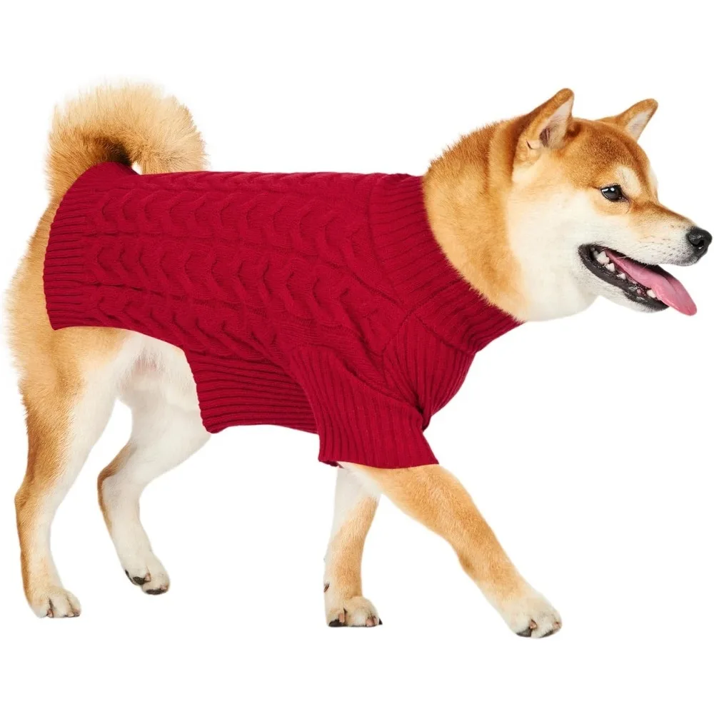 

Пуловер для собаки, рождественский свитер для собаки с высоким воротником, теплые мягкие свитера для девочек и мальчиков для маленьких средних размеров