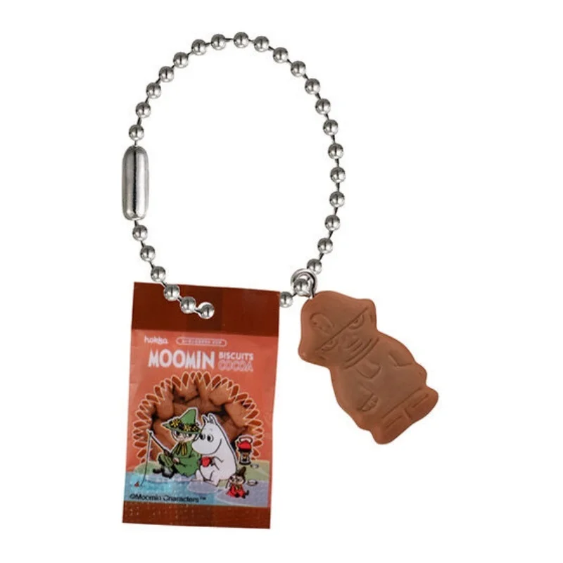 Original Bandai Moomin Snack Charm Figure Keychain Collectible Miniature Food Anime Action Figure Model Classic Toy Gift