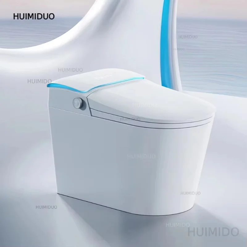 High-end Modern Smart Toilet with Remote Control, Premium Seat, Heated Bidet, S-trap Drain, Slimline Integrated Hidden Cistern
