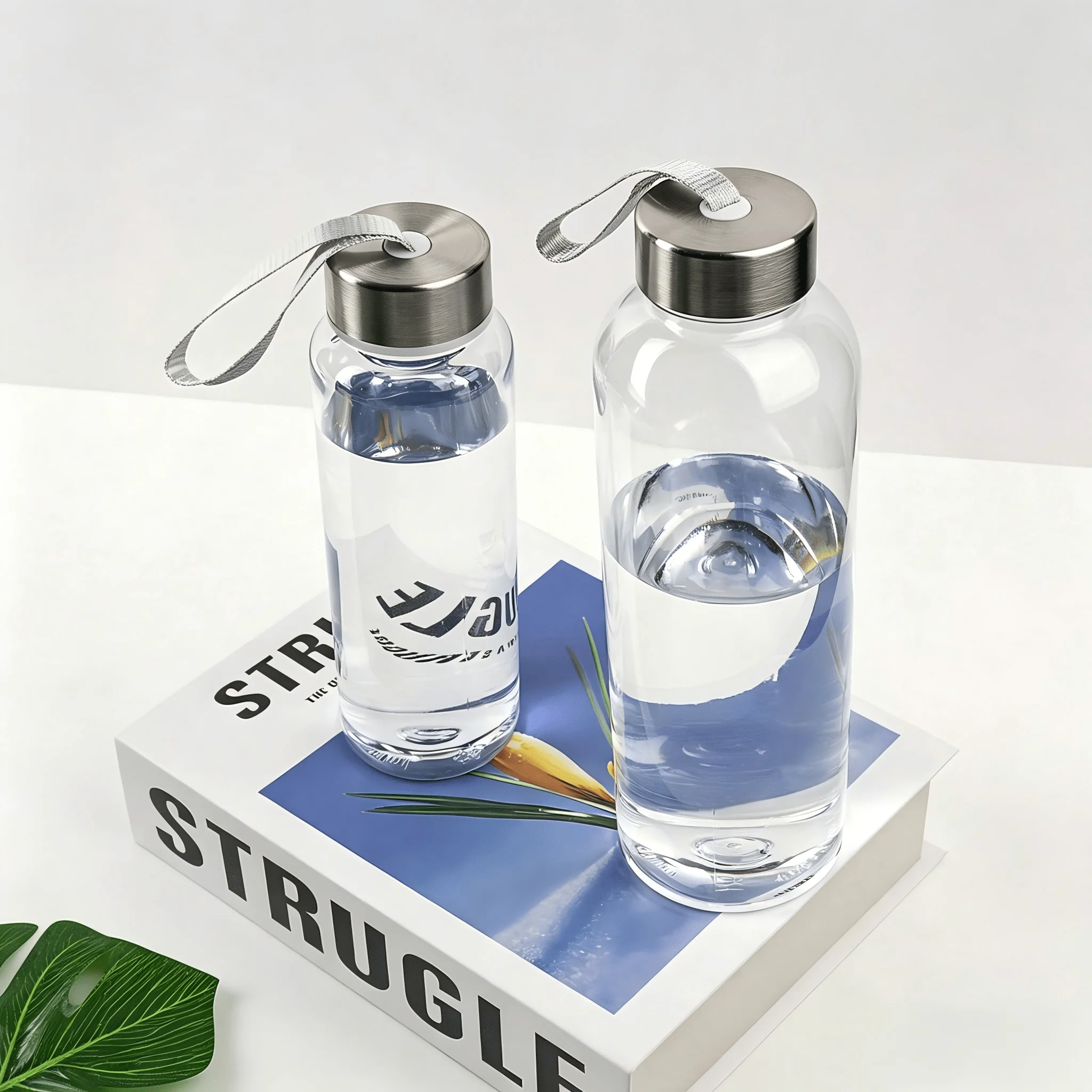 Leak Proof Transparent Sports Water Bottle Durable Reusable Easy Clean Portable for Travel Hiking Camping Cycling Outdoor Activities Ideal Gift for Father's Day Independence Day Halloween Christmas Birthday Back to School