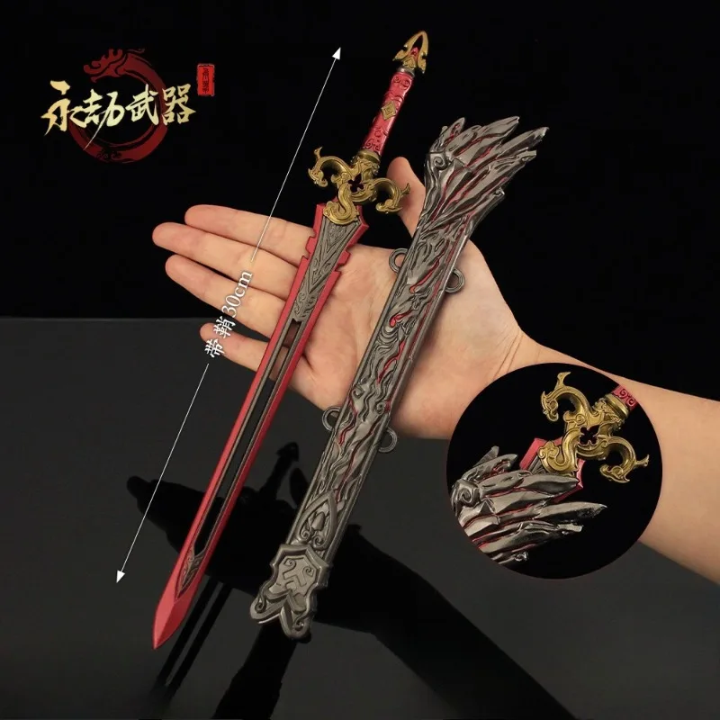 Naraka: Bladepoint Long Sword Series Broń Gra Peryferia Metalowy Model Broń Samuraja Breloki Prezenty Ozdoby Zabawki Kolekcja