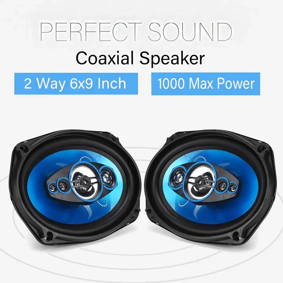 

2 Way HIFI Audio Car Music Stereo 1000W 12V 6.9 Inch 2 Pcs Car Speaker Coaxial Subwoofer Tweeter Stereo Surround Audio Speaker